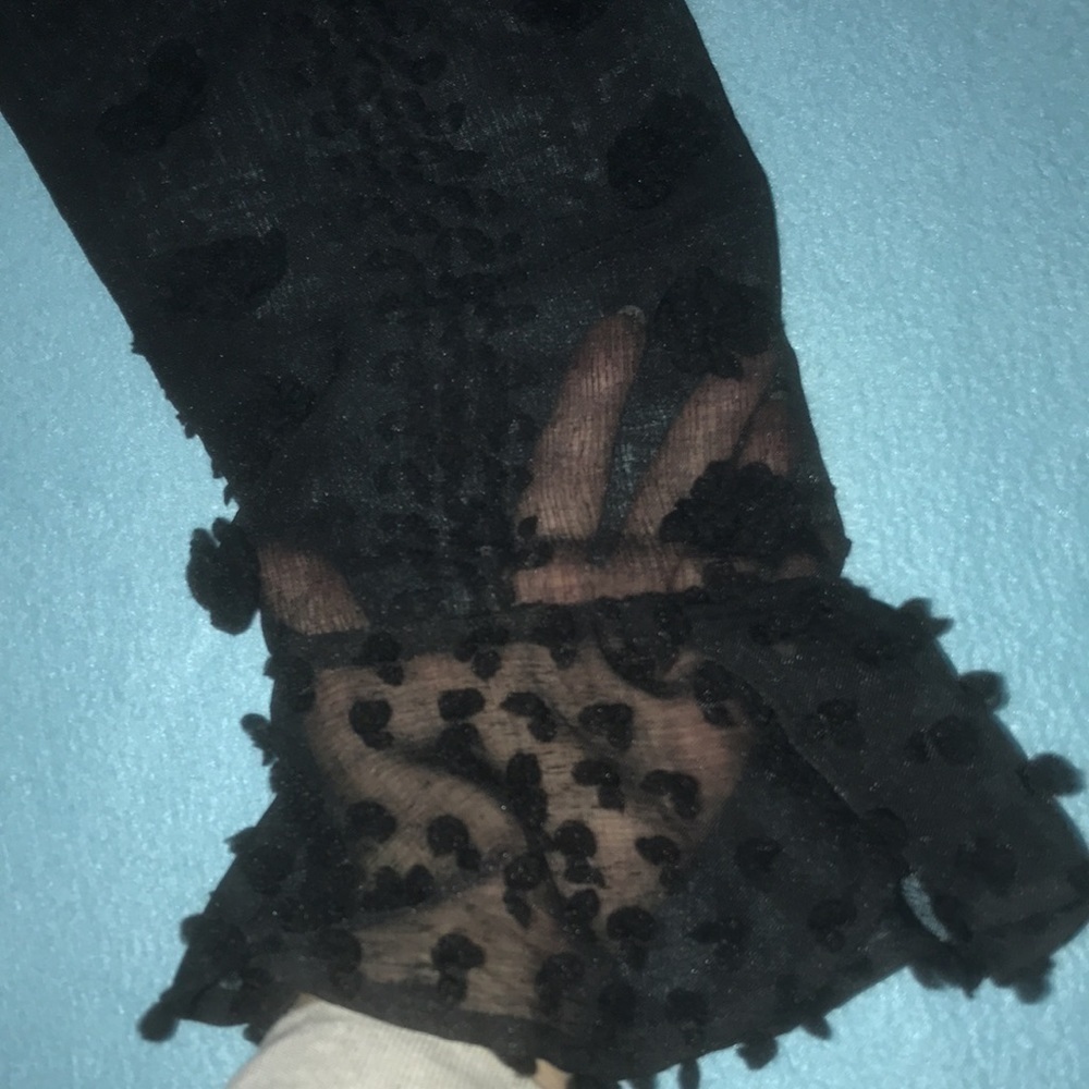 BOOHOO midi sheer ruffle bell long sleeve embellished Swiss dots NWT size 20 - Picture 7 of 11